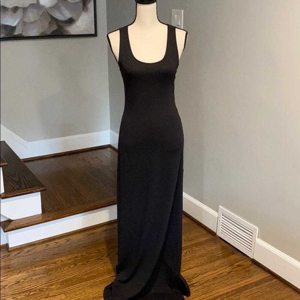 Black Venus Tank Maxi Dress with Slit